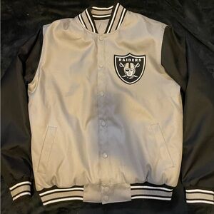 Raiders Black and Gray Varsity Jacket